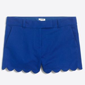 J. crew factory royal blue ruffle shorts for women (linen) - NWT